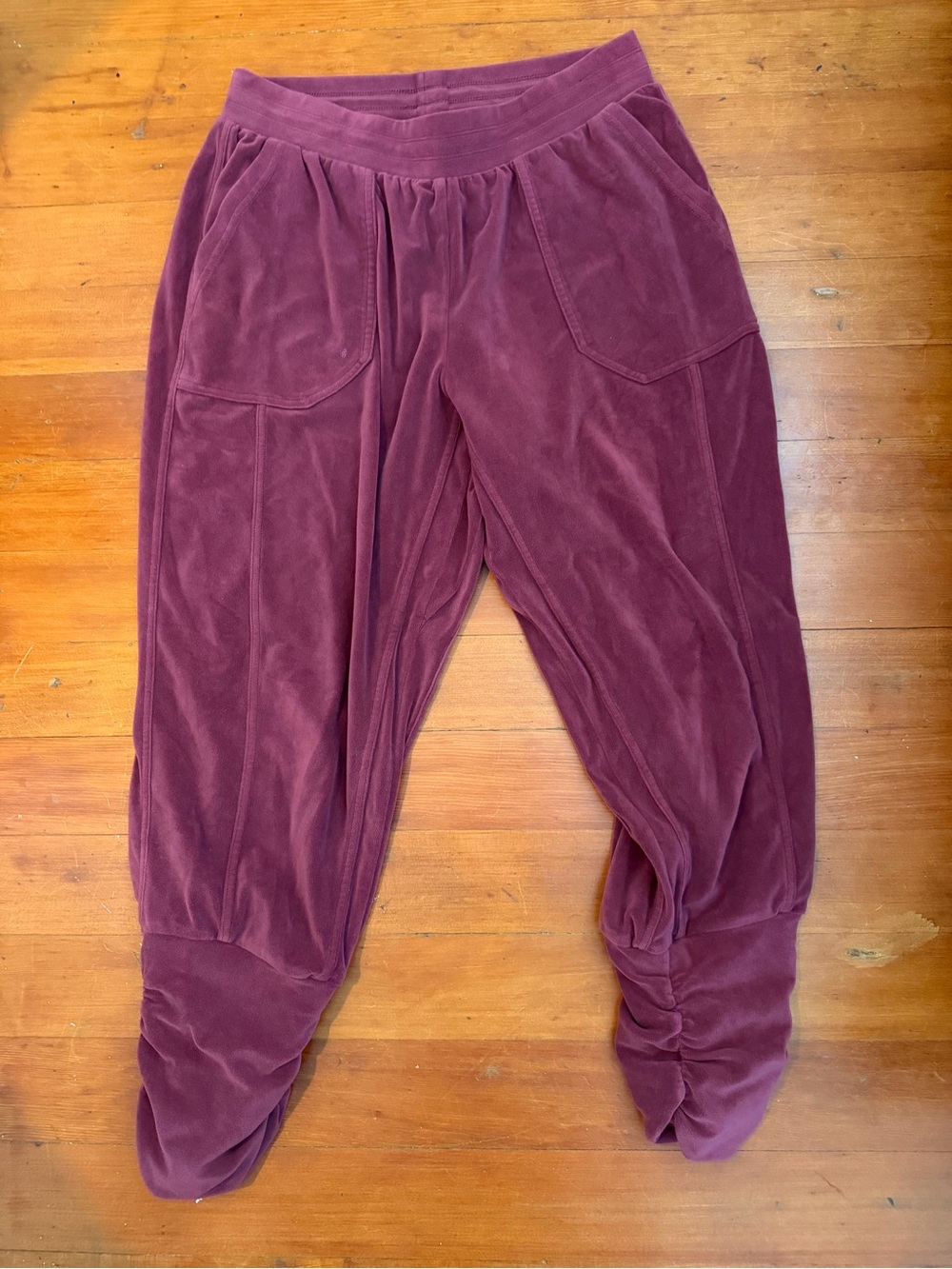 Velvet Jogger Pants - Plum Burgundy